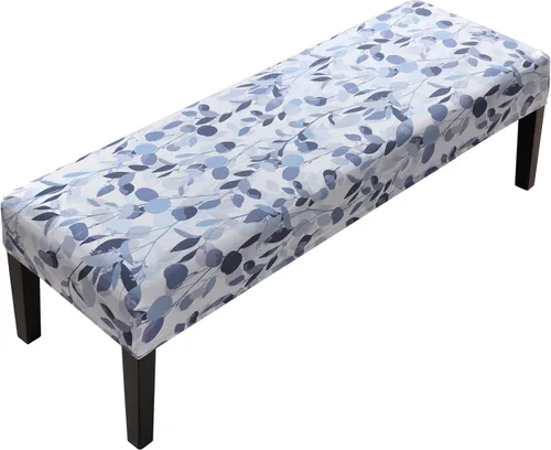 Vista 26 de Fuloon - Funda elástica de jacquard para banco de comedor, antipolvo, desmontable, funda para banco lavable, protector de cojín de asiento para Beige