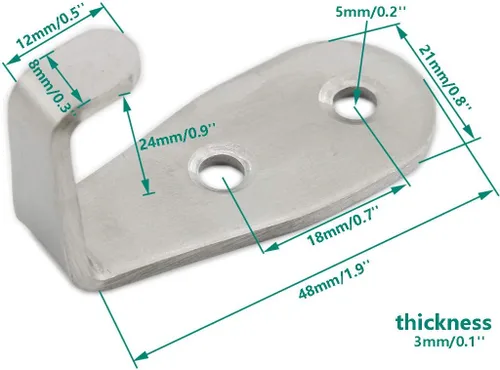 Vista 2 de Ganchos de acero inoxidable para colgar toallas, llaves, sombreros, ganchos de pared para cocina y baño, para interiores y exteriores, paquete de 8