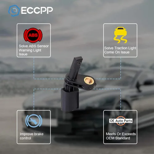 Vista 2 de ECCPP Sensor de velocidad de rueda ABS delantero izquierdo compatible con 2006-2013 A3, 2008-2011 TT, 2004-2005 para Porsche Carrera GT, para VW