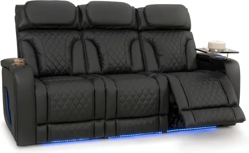 Vista 39 de Seatcraft Luminis 365 - Asiento de cine en casa (fila de 2 biplazas), color carmesí