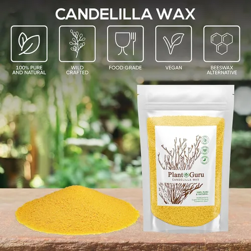 Vista 2 de Pellets de cera de Candelilla de 3 libras. Cera vegana natural de grado alimenticio 100% pura al por mayor para hacer bálsamo labial DYI, jabón