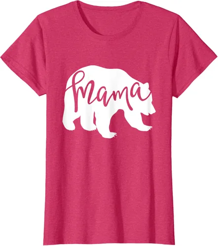 Vista 7 de Camiseta de mamá oso para mujer, camiseta inspirada en el Día de la Madre a juego, Azul / Patchwork, S
