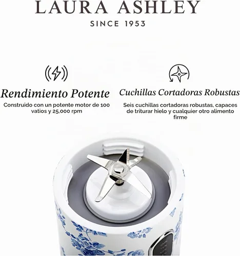 Vista 5 de Laura Ashley China Rose licuadora portátil, fabricante de batidos China Rose portátil Smoothie Maker