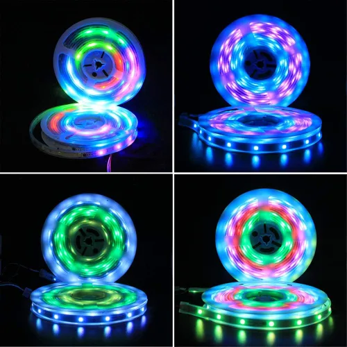 Vista 3 de 10FT Chasing Effect WS2811 píxeles 12V SMD 5050 impermeable LED tira de luz mágica color de sueño direccionable con controlador Bluetooth