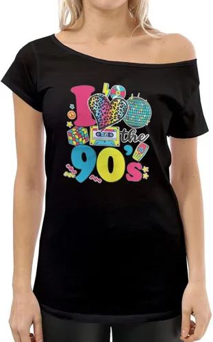 Vista 2 de Camisa de los años 80 y 90 para mujer, camiseta vintage con hombros descubiertos de los años 80 y 90, trajes de fiesta de cumpleaños de los años 80