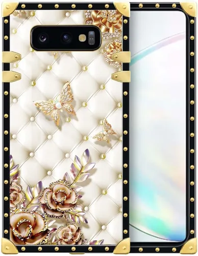 Vista 166 de Funda compatible con Samsung Galaxy S10 4G, TPU suave de lujo y parte trasera de policarbonato duro para niñas y mujeres, funda protectora a prueba