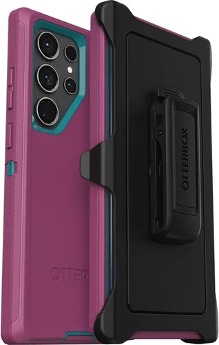 Vista 10 de OtterBox Funda para Galaxy S23 Ultra (solamente) - Serie Defender - Negro - Resistente y duradera - con protección de puerto - Incluye soporte
