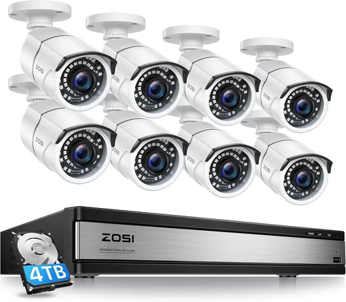 Vista 13 de ZOSI - Cámara de seguridad para exteriores e interiores de 2MP, 1080p HD, 1920TVL (híbrida 4 en 1 HD-CVI/TVI/AHD/960H analógica CVBS), 24 ledes