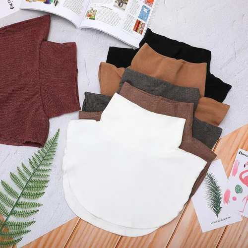Vista 4 de SATINIOR 6 Pcs Women Fake Collar Detachable Dickey Collar Solid Turtleneck Mock Turtleneck Dickey Half Blouse Neckband