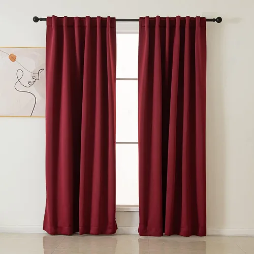 Vista 11 de Pickluc Cortinas opacas de 63 pulgadas de largo, 2 paneles de cortinas opacas para dormitorio o sala de estar, pestaña trasera y bolsillo para Negro