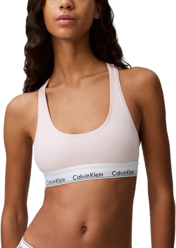Vista 13 de Calvin Klein Bralette moderno de algodón elástico V-Day sin forro Gris Caliente