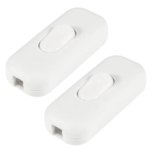 Vista 10 de 2 interruptores de cable en línea, AC120V 10A, 250V 6A, interruptor de control de lámpara de encendido y apagado para dormitorio, lámpara de mesa