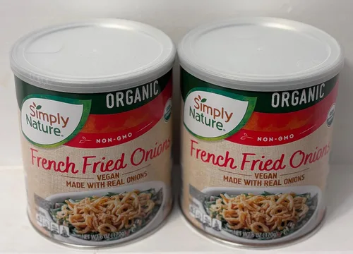 Vista 5 de Simply Nature Cebollas fritas orgánicas veganas sin OMG (paquete de 2)