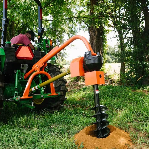 Vista 4 de Titan Attachments Excavadora de agujeros para postes de 30 HP de 3 puntos con accesorio de taladro de 12 pulgadas, se adapta a tractores Cat 1