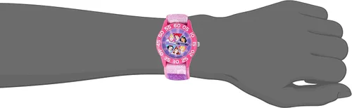 Vista 2 de Disney Princess Time Teacher - Reloj analógico de cuarzo y nailon para niños, Morado