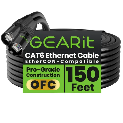 Vista 14 de GEARit Cable Ethercon CAT6 blindado (3 pies) de audio profesional e iluminación RJ45 EtherCON Cable compatible con EtherCON para estudio, escenario