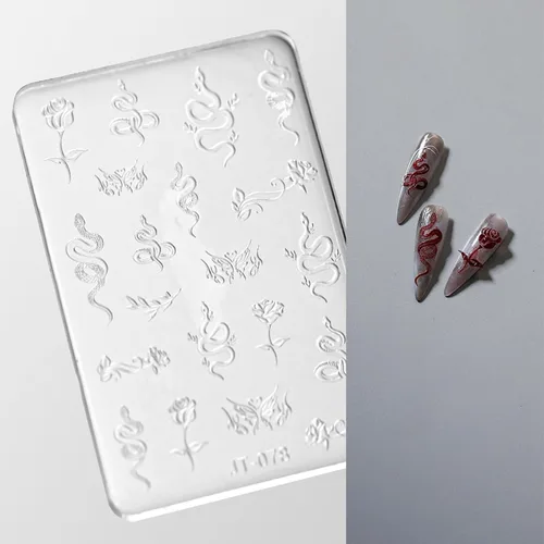 Vista 6 de Moldes de silicona para arte de uñas, moldes de silicona en relieve de mariposa multiforma, adecuados para decoración de uñas DIY