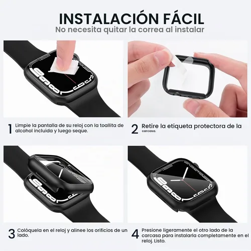 Vista 7 de Tensea para Funda protectora de pantalla impermeable para Apple Watch de 40 mm, Serie SE 3/Serie SE 2ª Generación/SE/Serie 6/5/4, accesorios