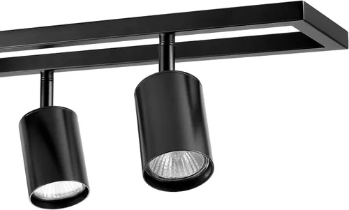 Vista 2 de Globe Electric Iluminación de riel de 5 luces, cabezales ajustables, barra de pista regulable negra mate de 36 pulgadas para iluminación moderna