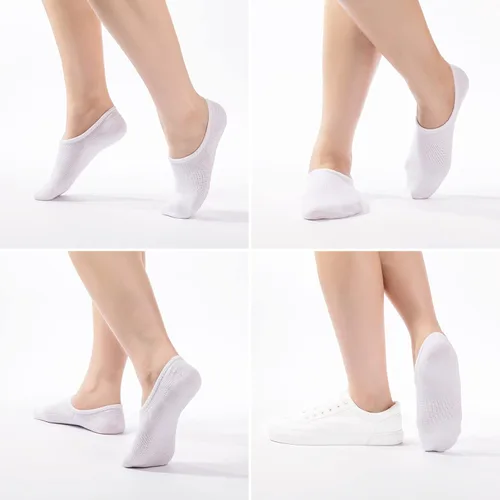 Vista 7 de IDEGG Calcetines invisibles para mujeres y hombres, de corte bajo al tobillo, cortos, antideslizantes, atléticos, para correr, novedosos