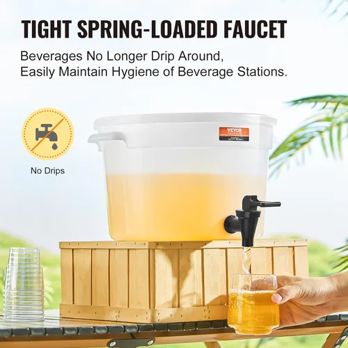 Vista 3 de VEVOR Dispensador de bebidas, 3 galones *2 dispensadores de bebidas para fiestas, dispensador de jugo de plástico con llave y tapa, dispensador