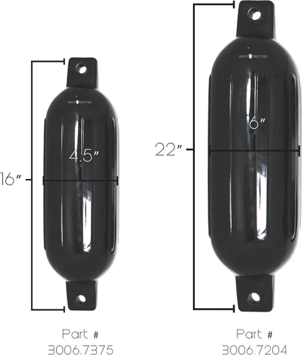 Vista 13 de Extreme Max 3006.7375 BoatTector Defensa Inflable Value Paquete de 2 - 4.5" x 16", Negro