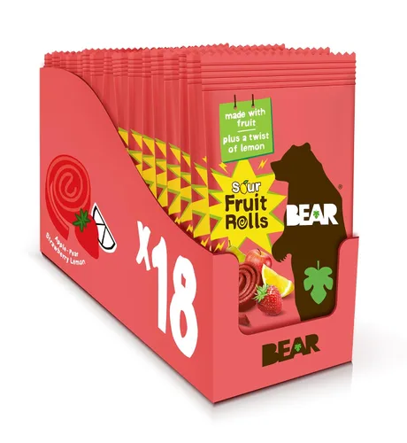 Vista 10 de BEAR Rollos de fruta real, paquete variado, 16 unidades (2 rollos por paquete)