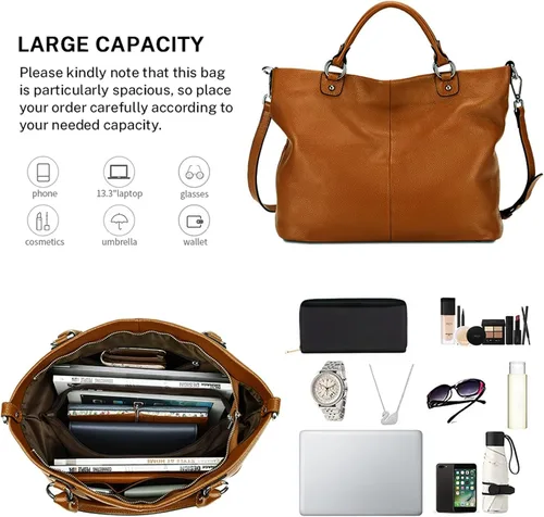 Vista 4 de Bolso Kattee, para mujer, de cuero suave, 3 formas de llevarlo, mochila, bolso y bolsa de mano