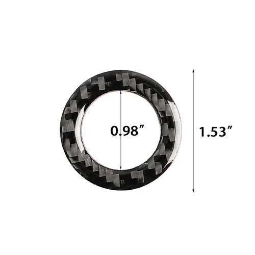 Vista 3 de Xotic Tech - Cubierta de anillo de botón de arranque de motor estilo fibra de carbono compatible con Infiniti Q50 Q60 2014-2019