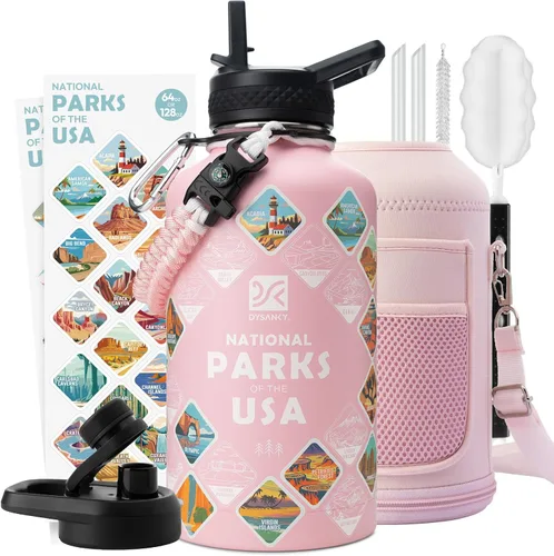 Vista 116 de DYSANKY Botella de agua aislada de 32 onzas, metal al vacío de acero inoxidable grueso, jarra de agua deportiva portátil para gimnasio y senderismo