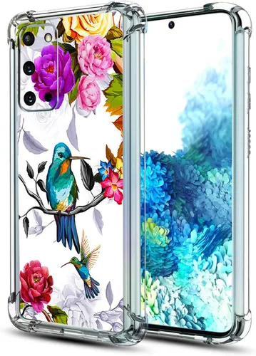 Vista 22 de Funda para Galaxy S20 FE 5G, protección contra caídas de flores de mariposa azul, a prueba de golpes, carcasa protectora de cuerpo completo