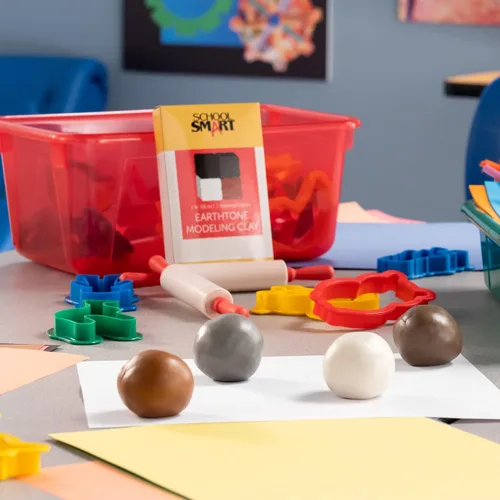Vista 11 de School Smart Arcilla de modelado para uso escolar y doméstico, diseño permanentemente suave, 5 libras, colores surtidos de tonos de tierra