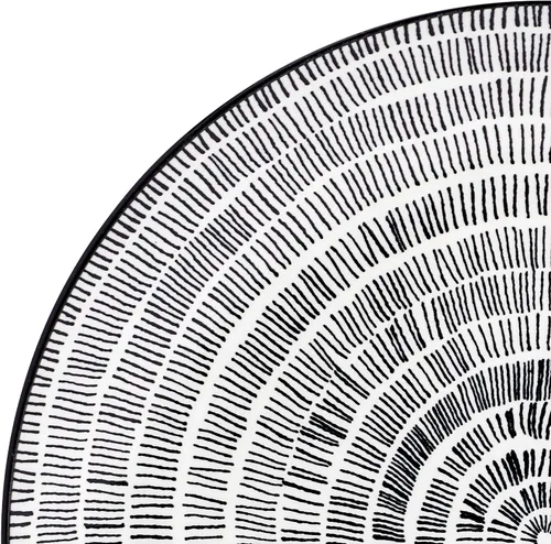Vista 3 de Pfaltzgraff Sketch Serenade - Juego de vajilla geométrica de 12 piezas, color blanco y negro