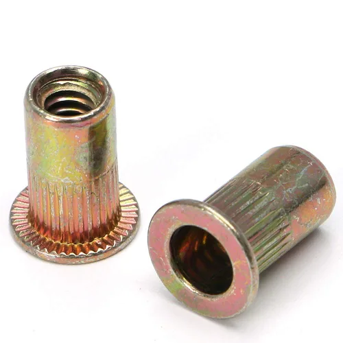 Vista 4 de 100 piezas de tuercas de remache de acero al carbono SAE 1/4-20 Tuercas de remache roscadas Kit de insertos Nutsert Rivnuts Woopais