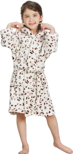 Vista 3 de Pijama con capucha para niños y niñas, suave forro polar, unisex, bata de baño