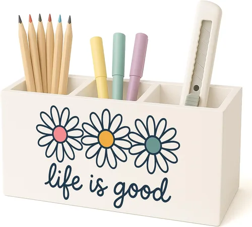 Vista 10 de Soporte floral bohemio para bolígrafo de salud mental para escritorio, educación especial, imprescindible en el aula, para autismo, TDAH