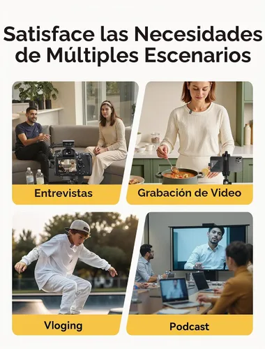 Vista 7 de vernee Micrófono Lavalier inalámbrico para iPhone 16 15, Android, tableta, PC, mini micrófono de 3 niveles con reducción de ruido AI, micrófono