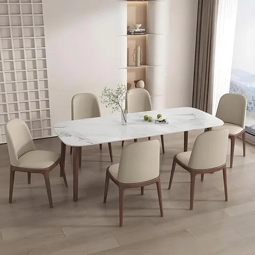 Vista 8 de Juego de 2/4 sillas de comedor, sillas de comedor de madera, silla tapizada para sala de estar, silla de vestíbulo sin brazos con respaldo curvo