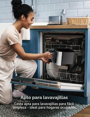 Vista 5 de Freidora de aire, freidora de aire de 6 cuartos de galón portátil con 50 recetas, ajuste de un solo toque con 11 funciones de cocción y recordatorio