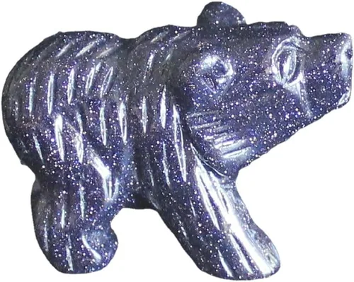 Vista 8 de Figura de oso de cristal tallada a mano, estatua de animal tallada en oficina, decoración del hogar, 1.5 pulgadas (obsidiana negra)