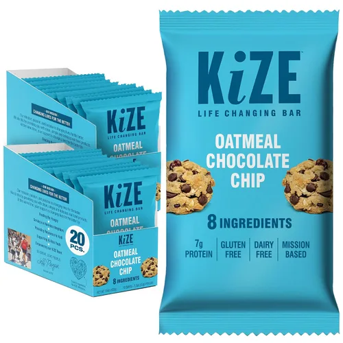 Vista 40 de KiZE Energy Bars - Barras energéticas de reemplazo de comidas con alto contenido de proteínas, a base de mantequilla de almendras, sin gluten, sin