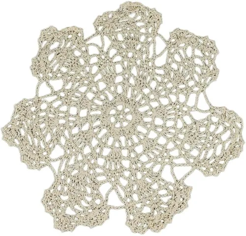 Vista 3 de tapetes de mesa de algodón en crochet y encaje, de PaperLanternStore