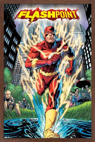 Vista 17 de Trends International DC Comics-The Flash-Flashpoint - Póster de pared, 14.725 x 22.375 pulgadas, versión enmarcada de madera de granero