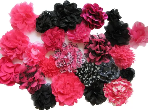 Vista 34 de YYCRAFT Paquete de 30 diademas de flores de gasa de 2 pulgadas, color rosa bebé