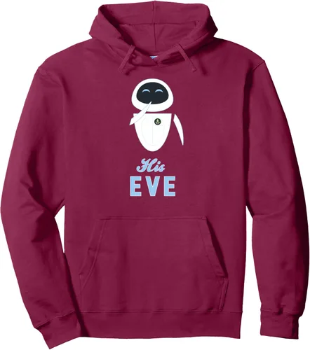 Vista 8 de Disney Pixar Wall-E San Valentín His Eve - Sudadera con capucha para parejas Negro