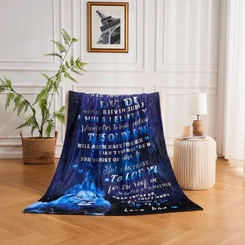 Vista 4 de tgruihm Manta de franela de graduación de 50 x 60 pulgadas, regalo de cumpleaños de Navidad para hija de parte de papá, regalo del día de la madre