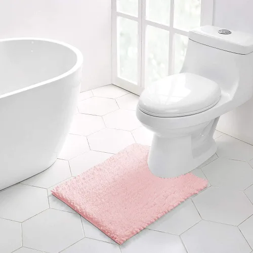 Vista 50 de Walensee Alfombra de baño antideslizante (32x20, azul oscuro) absorbente de agua, súper suave, felpilla peluda, lavable a máquina, se seca