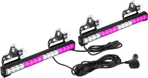 Vista 10 de ASPL - Barra de luz LED intermitente de emergencia de 2 x 16.8 pulgadas, para asesor de tráfico. Barra de luz estroboscópica de 32 LED con 26 Ámbar