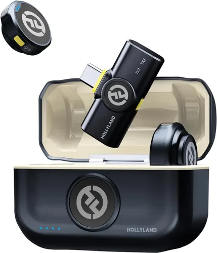 Vista 10 de Hollyland Lark M2 - Micrófono inalámbrico Lavalier para iPhone/Android/cámara/PC/portátil con conector Lightning/USB-C, 48 KHz 24 bits, rango