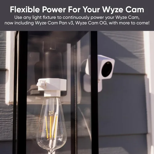 Vista 3 de Adaptador de corriente para enchufe de lámpara Wyze v2 para Wyze Cam v3/v3 Pro/ v4/OG/Pan v3/Pan v4 (cámara vendida por separado)